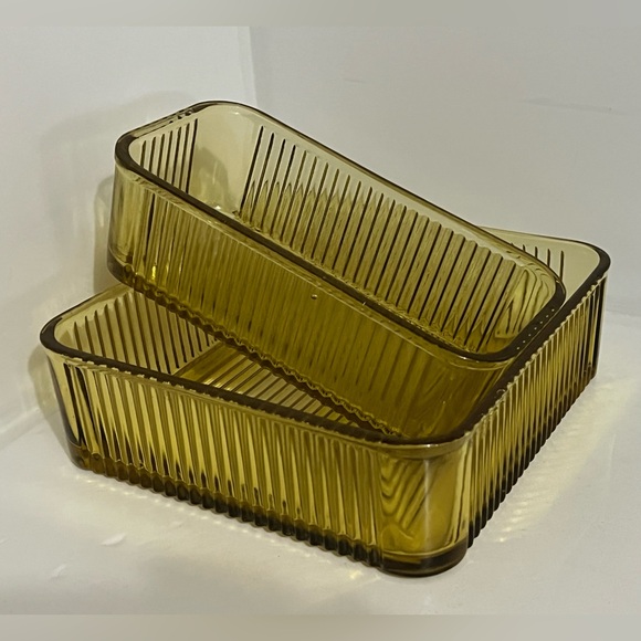 Vintage Amber Federal Glass Refrigerator Dishes - Picture 9 of 9